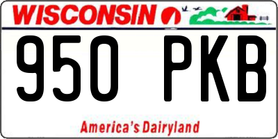 WI license plate 950PKB