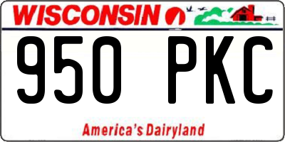 WI license plate 950PKC