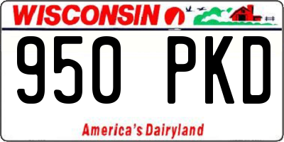 WI license plate 950PKD