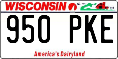 WI license plate 950PKE