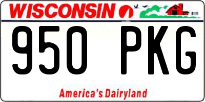 WI license plate 950PKG