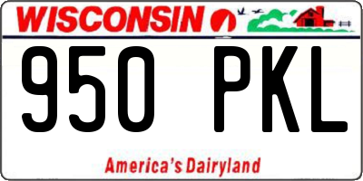 WI license plate 950PKL