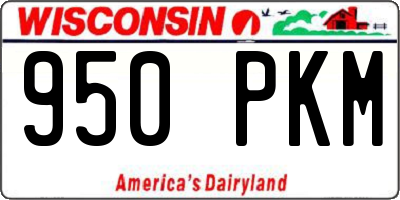WI license plate 950PKM