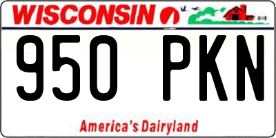 WI license plate 950PKN