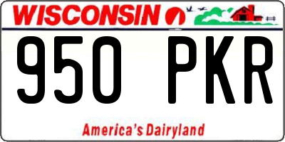WI license plate 950PKR