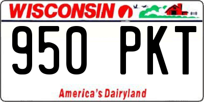 WI license plate 950PKT