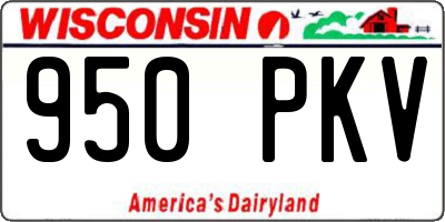 WI license plate 950PKV