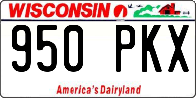 WI license plate 950PKX