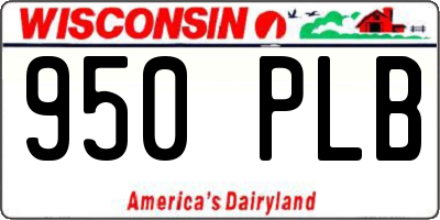 WI license plate 950PLB