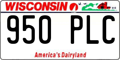 WI license plate 950PLC