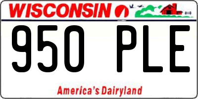 WI license plate 950PLE