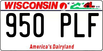 WI license plate 950PLF