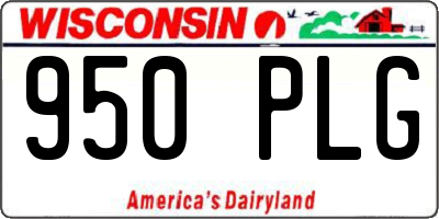 WI license plate 950PLG
