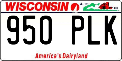 WI license plate 950PLK