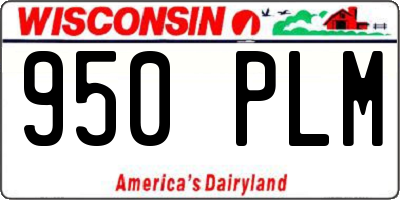 WI license plate 950PLM