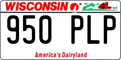 WI license plate 950PLP