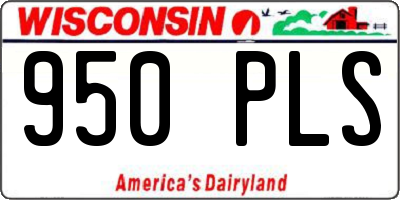 WI license plate 950PLS
