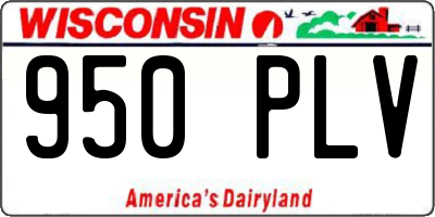WI license plate 950PLV