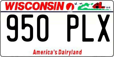 WI license plate 950PLX