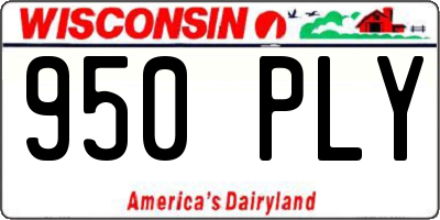 WI license plate 950PLY