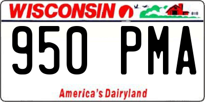 WI license plate 950PMA