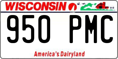 WI license plate 950PMC