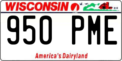 WI license plate 950PME