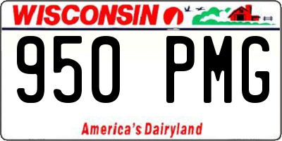 WI license plate 950PMG