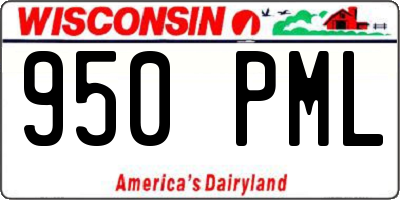 WI license plate 950PML