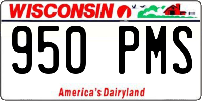 WI license plate 950PMS