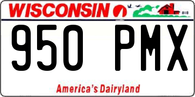 WI license plate 950PMX