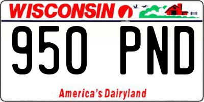 WI license plate 950PND