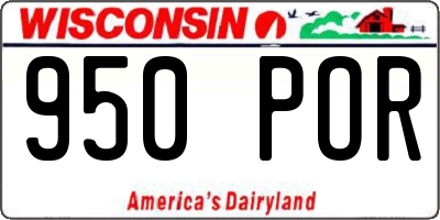 WI license plate 950POR