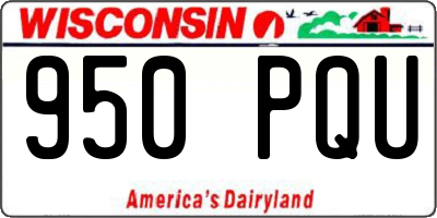 WI license plate 950PQU