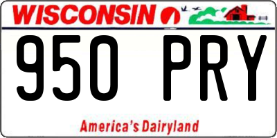 WI license plate 950PRY