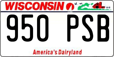 WI license plate 950PSB
