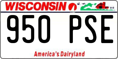 WI license plate 950PSE
