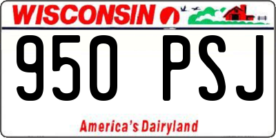 WI license plate 950PSJ
