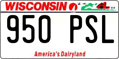 WI license plate 950PSL