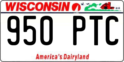 WI license plate 950PTC