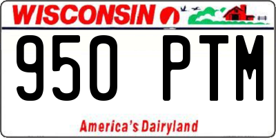 WI license plate 950PTM