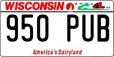 WI license plate 950PUB