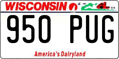 WI license plate 950PUG