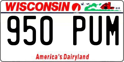 WI license plate 950PUM