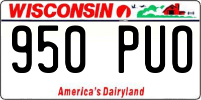 WI license plate 950PUO