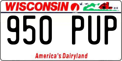 WI license plate 950PUP