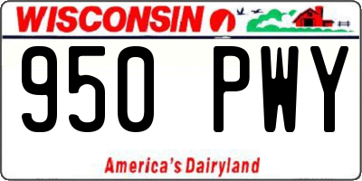 WI license plate 950PWY