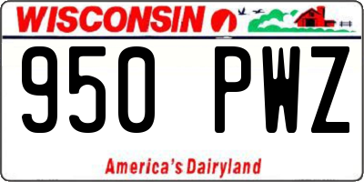 WI license plate 950PWZ