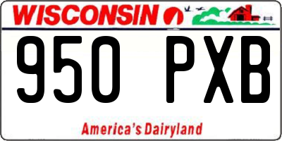 WI license plate 950PXB