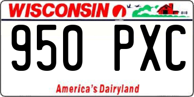 WI license plate 950PXC